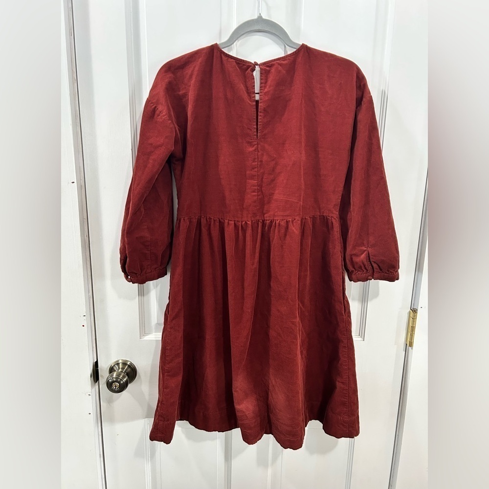 Madewell Corduroy Puff Sleeve Dress Rust Extra Small - Picture 8 of 8